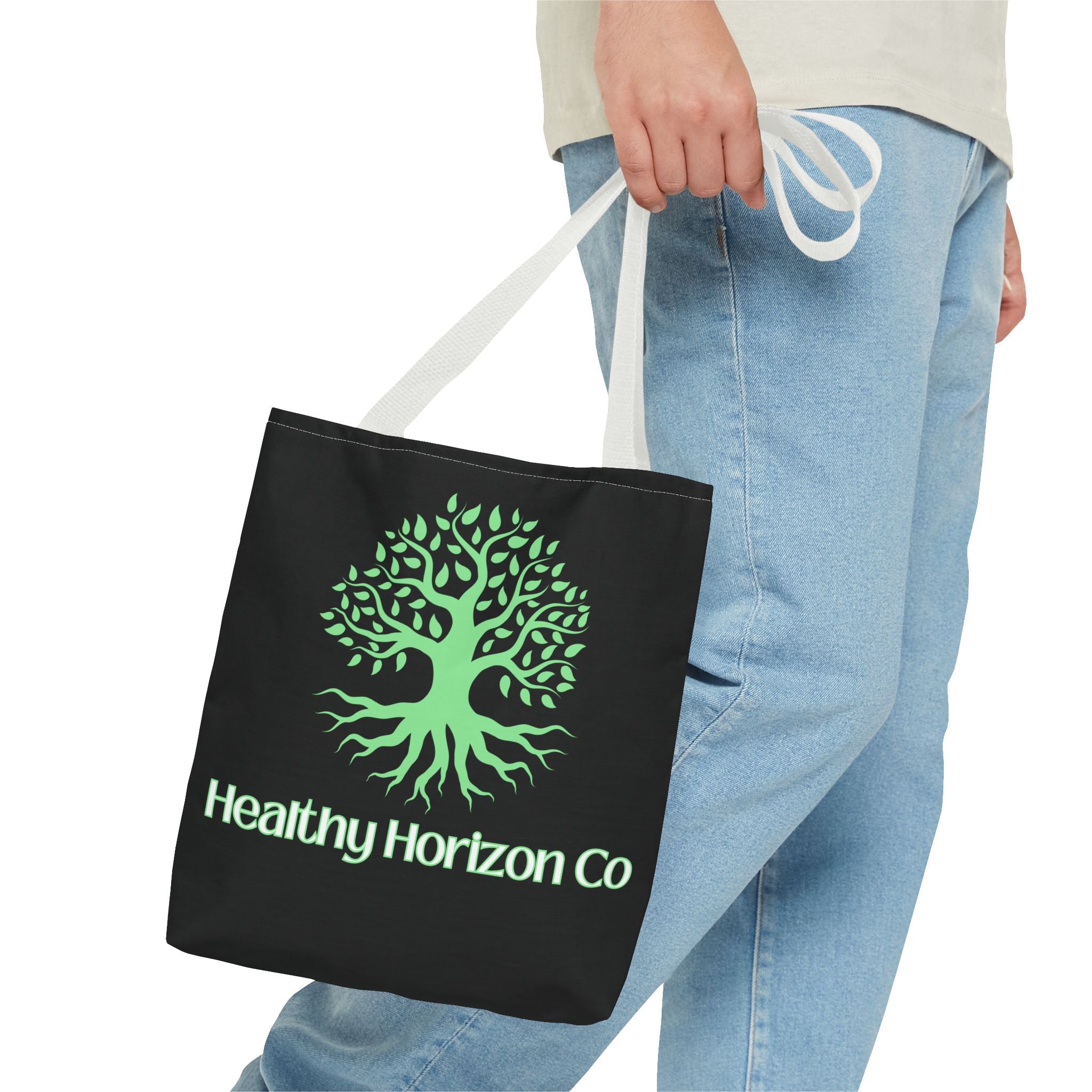 Healthy Horizon Co. Tree Logo Tote Bag — Eco-Friendly Everyday Shopper