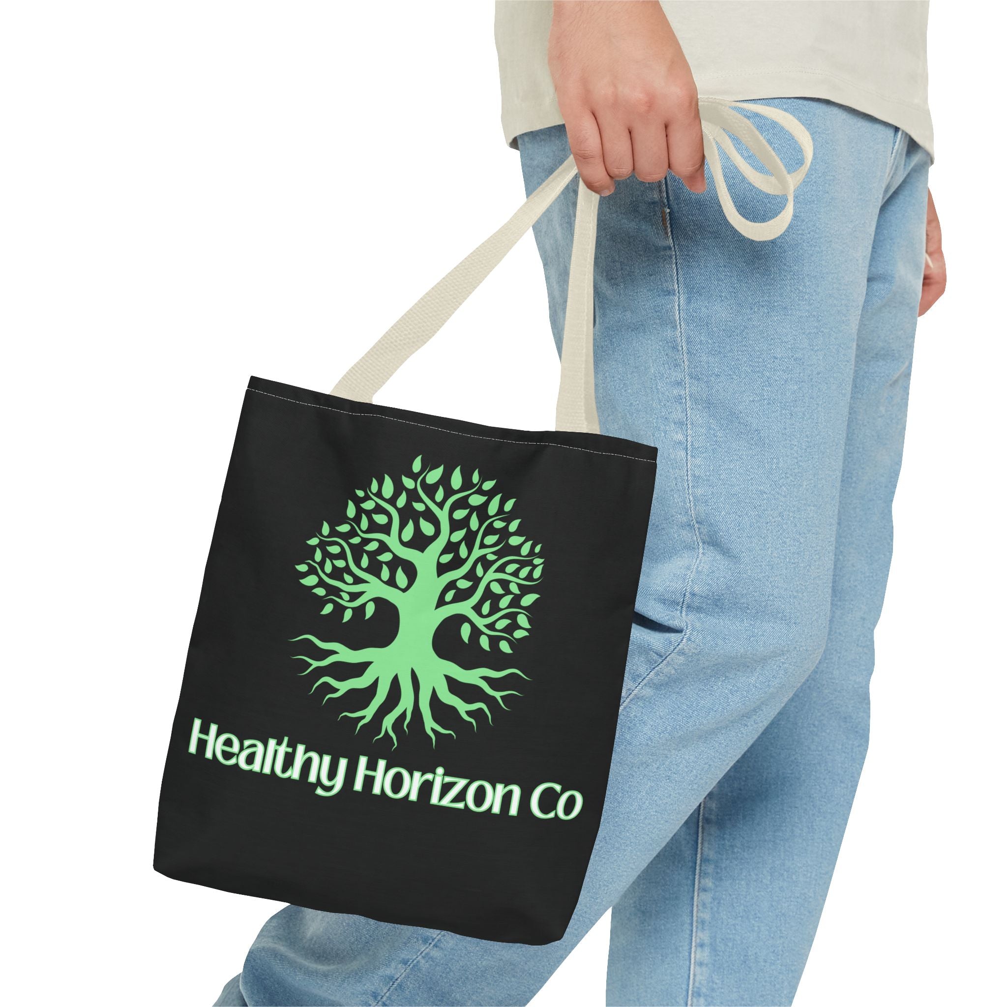 Healthy Horizon Co. Tree Logo Tote Bag — Eco-Friendly Everyday Shopper