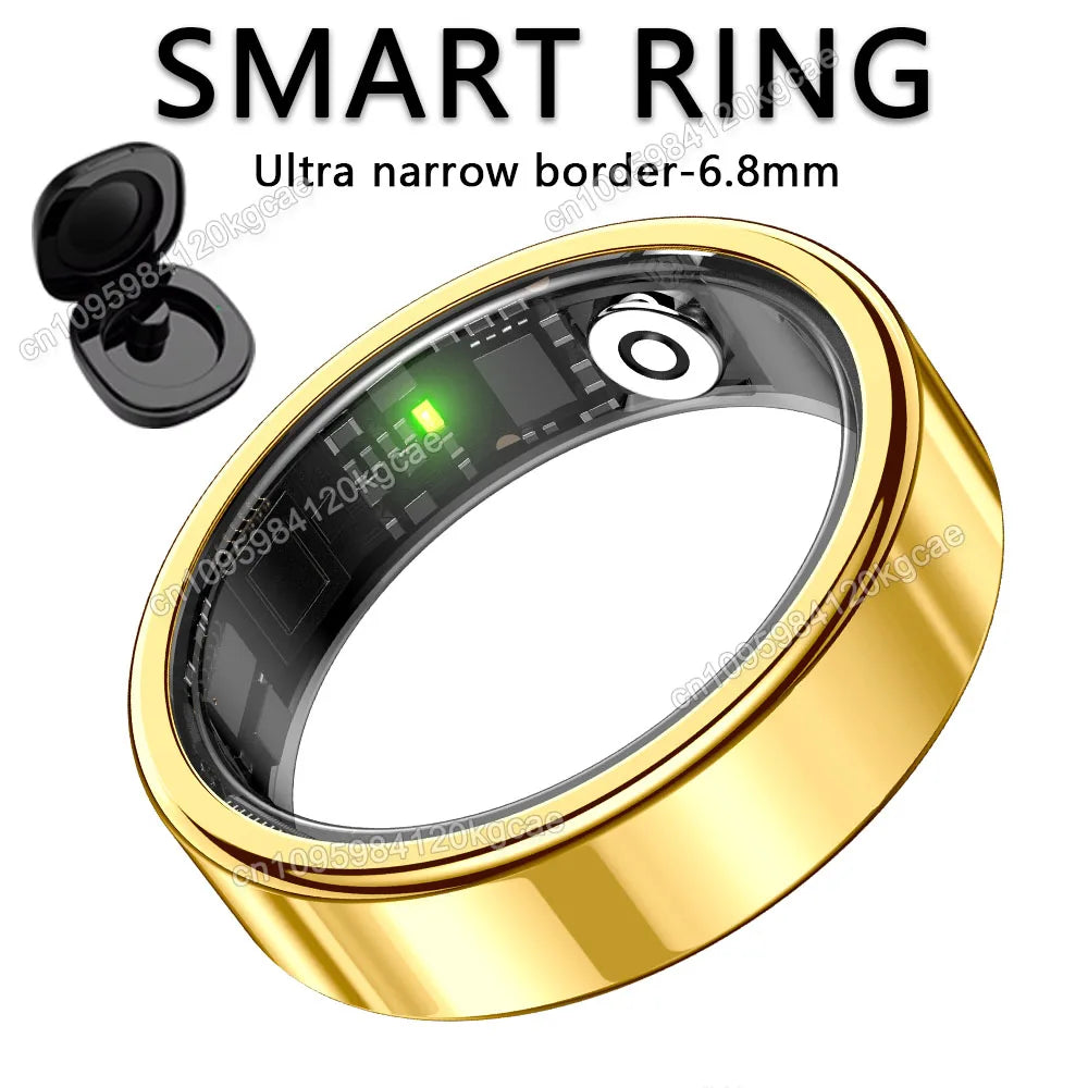 2026 Smart Ring Blood Pressure Heart Rate Sleep Monitoring Smartring IP68 & 5ATM Waterproof Multi-sport Mode Smartring Man Women